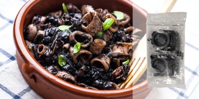 Encre de seiche surgelée en dosette - Recette de Calmars sautés à l'encre