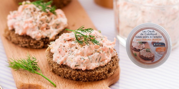 Œufs de cabillaud fumés prêts à l'usage surgelés - Recette Tarama maison Aneth
