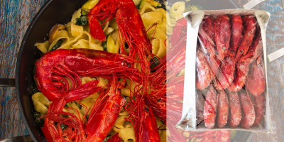 Les Gambas géantes sauvages Carabineros entières crues 12 à 18 pièces 1,5 kg